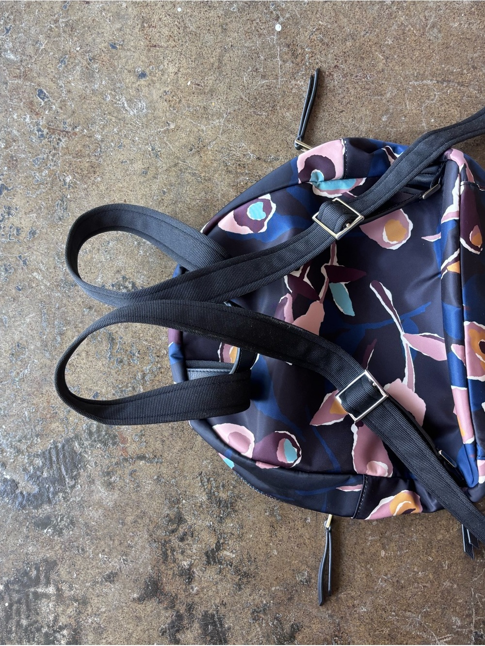 Kate Spade Floral Navy Mini Backpack - Picture 2 of 5